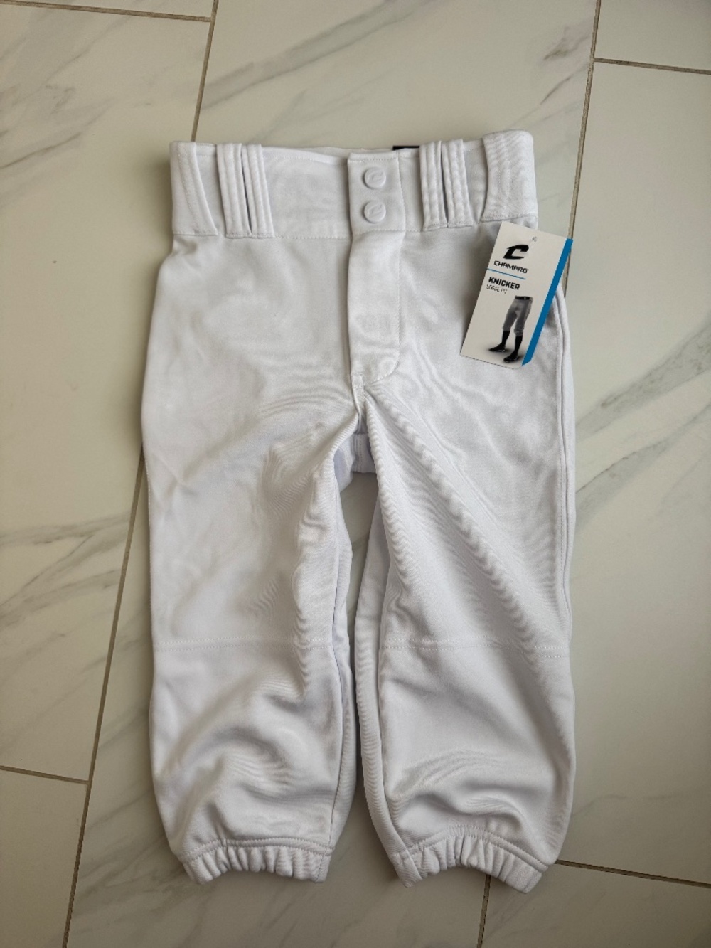 Youth, extra small baseball pants and white